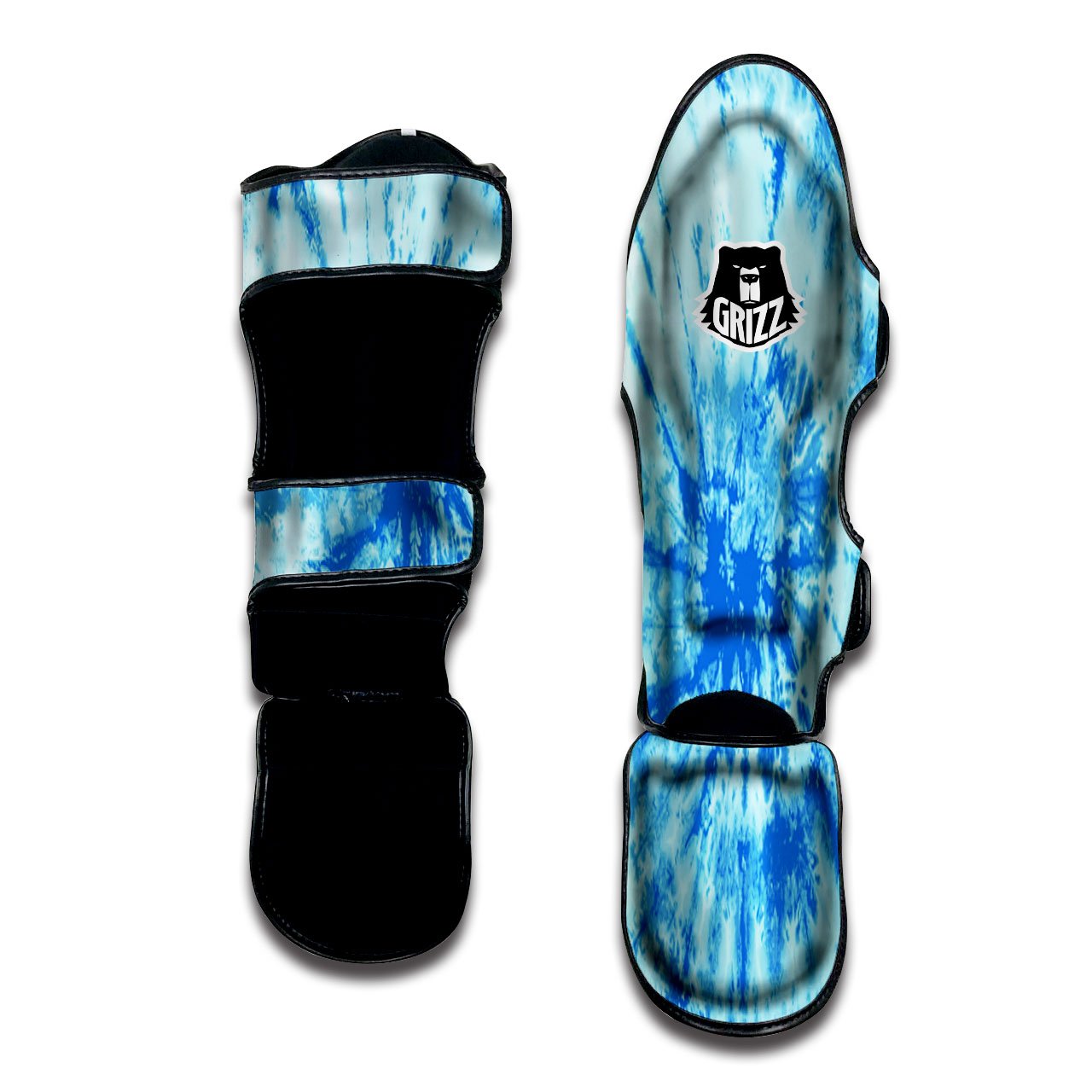 Tie Dye Turquoise Print Muay Thai Shin Guards-grizzshop