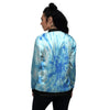 Tie Dye Turquoise Print Women's Bomber Jacket-grizzshop