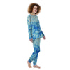 Tie Dye Turquoise Print Women's Pajamas-grizzshop