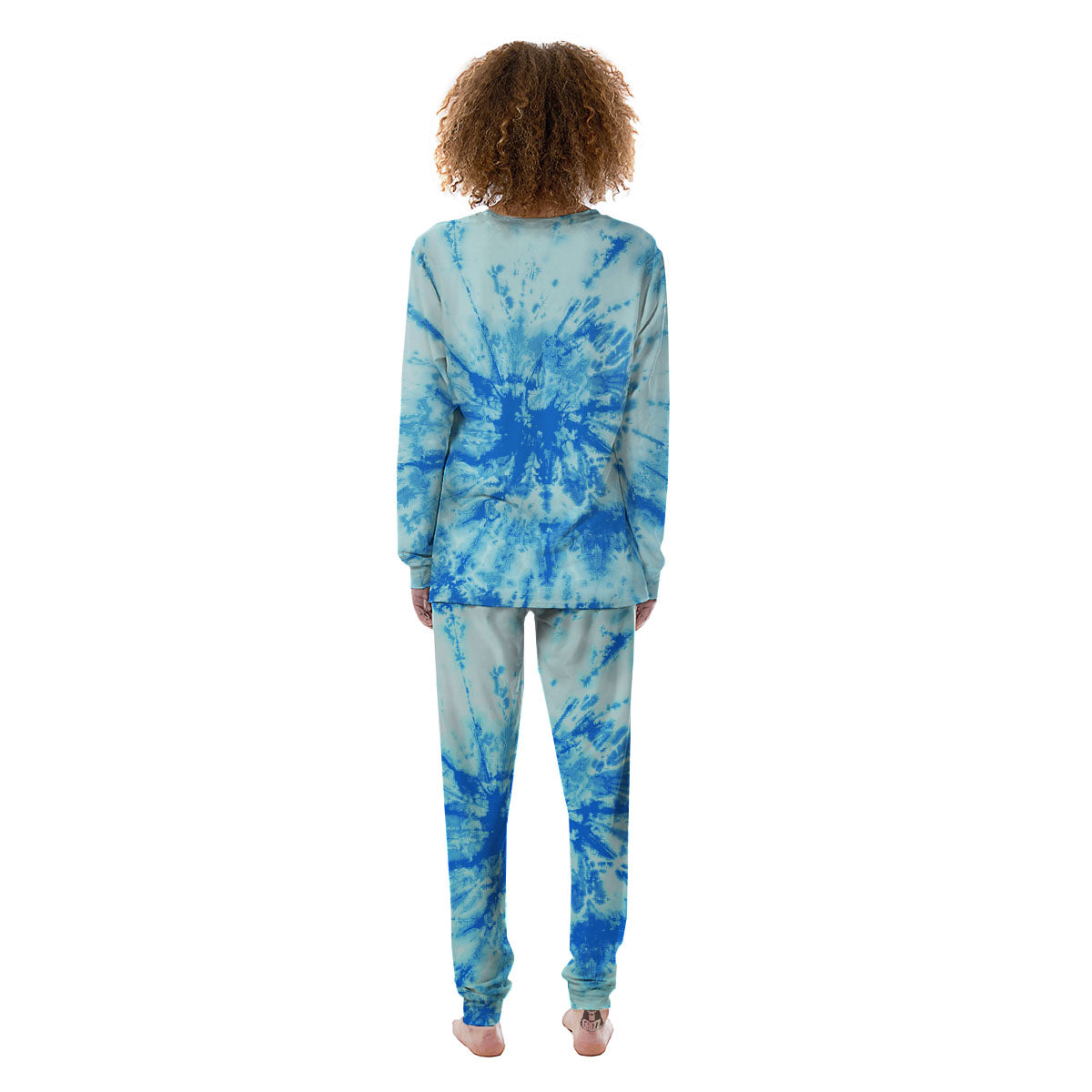 Tie Dye Turquoise Print Women's Pajamas-grizzshop