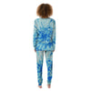 Tie Dye Turquoise Print Women's Pajamas-grizzshop