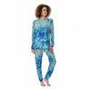 Tie Dye Turquoise Print Women's Pajamas-grizzshop