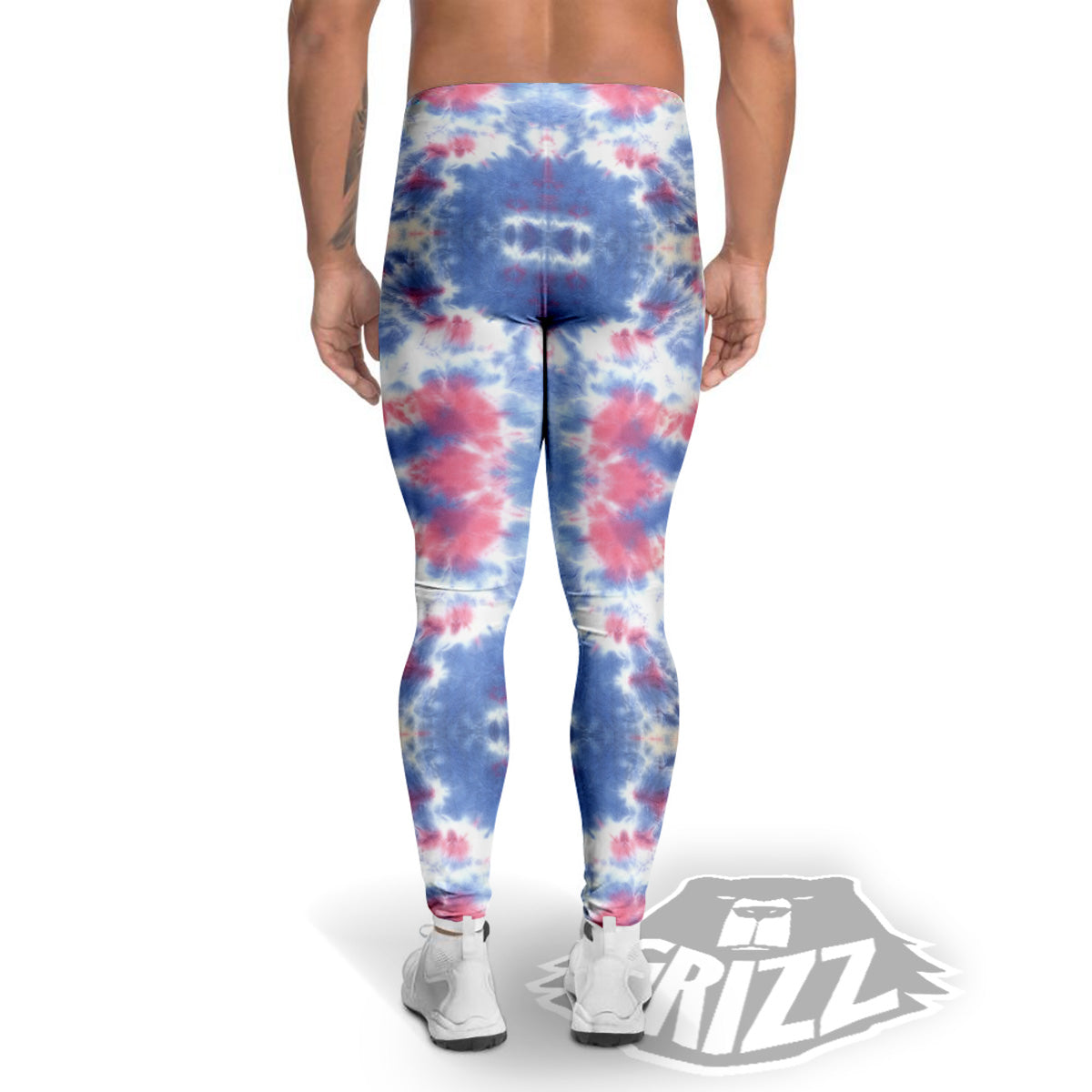 Tie Dye Two Tone Print Pattern Men's Leggings-grizzshop