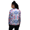 Tie Dye Two Tone Print Pattern Women's Bomber Jacket-grizzshop