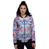 Tie Dye Two Tone Print Pattern Women's Bomber Jacket-grizzshop