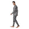 Tie Dye White And Black Print Men's Pajamas-grizzshop