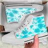 Tie Dye White And Blue Print White High Top Shoes-grizzshop