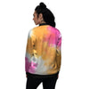 Tie Dye Yellow And Pink Print Women's Bomber Jacket-grizzshop