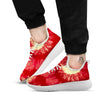 Tie Dye Yellow And Red Spider Print White Athletic Shoes-grizzshop