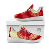 Tie Dye Yellow And Red Spider Print White Athletic Shoes-grizzshop