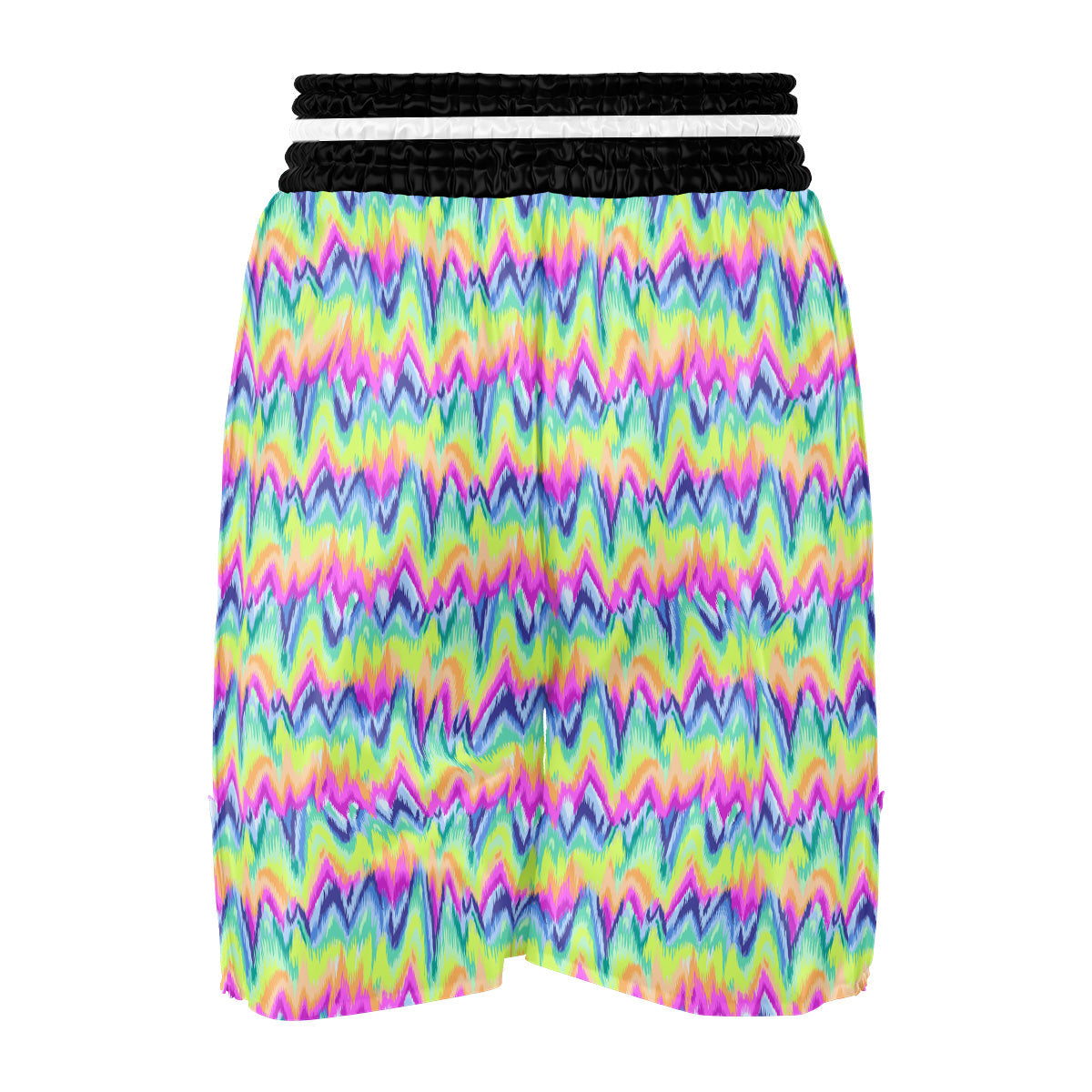 Tie Dye Zigzag Rainbow Print Pattern Boxing Shorts-grizzshop