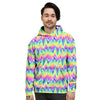 Tie Dye Zigzag Rainbow Print Pattern Men's Hoodie-grizzshop