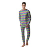 Tie Dye Zigzag Rainbow Print Pattern Men's Pajamas-grizzshop