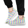 Tie Dye Zigzag Rainbow Print Pattern White Athletic Shoes-grizzshop