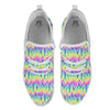 Tie Dye Zigzag Rainbow Print Pattern White Athletic Shoes-grizzshop