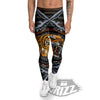 Tiger And Crossed Swords Print Men's Leggings-grizzshop