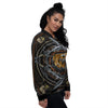 Tiger And Crossed Swords Print Women's Bomber Jacket-grizzshop