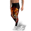 Tiger Flame Print Men's Leggings-grizzshop