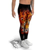 Tiger Flame Print Men's Leggings-grizzshop