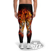 Tiger Flame Print Men's Leggings-grizzshop