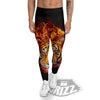 Tiger Flame Print Men's Leggings-grizzshop