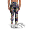 Tiger Flower And Print Pattern Men's Leggings-grizzshop