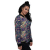 Tiger Flower And Print Pattern Women's Bomber Jacket-grizzshop