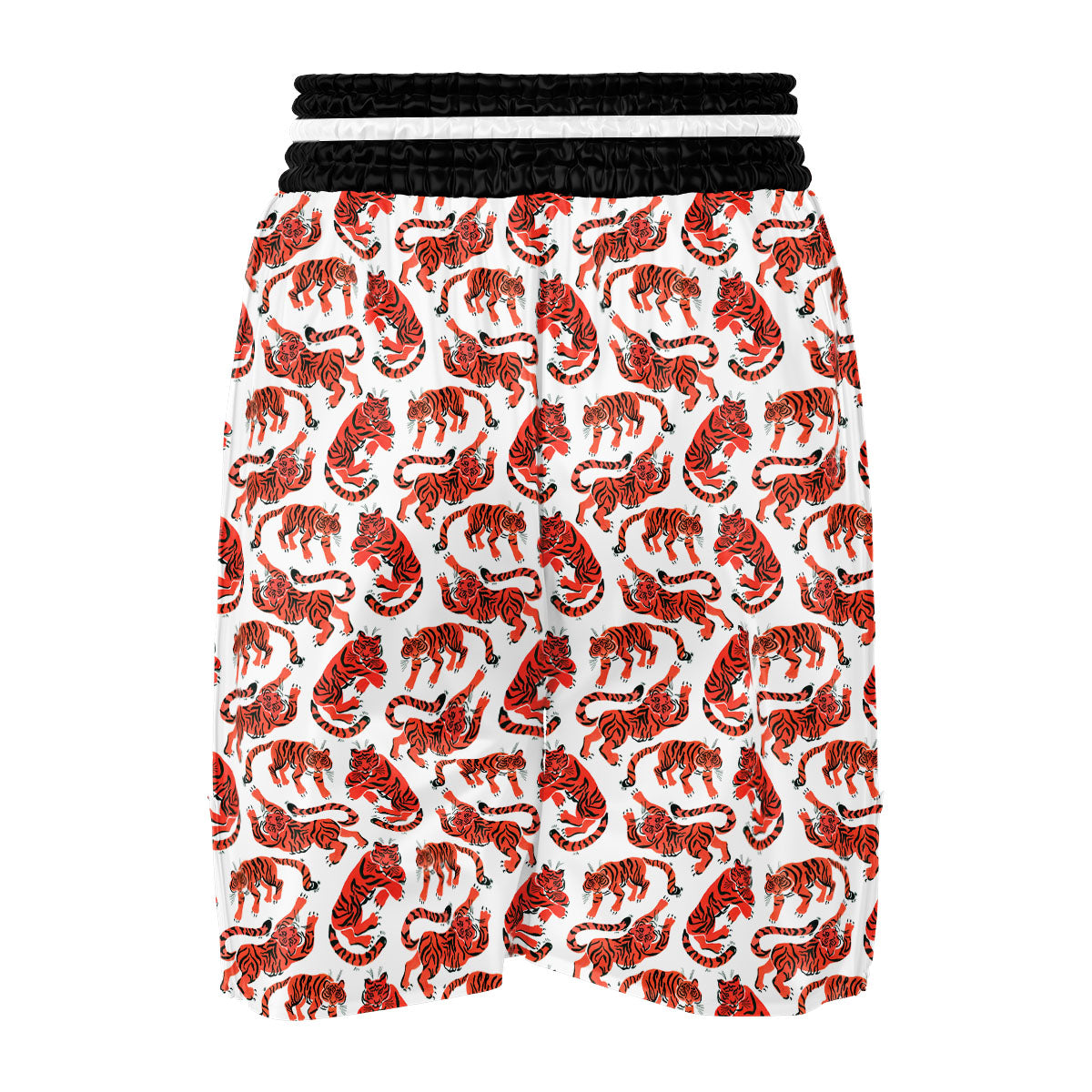 Tiger Gouache Print Pattern Boxing Shorts-grizzshop