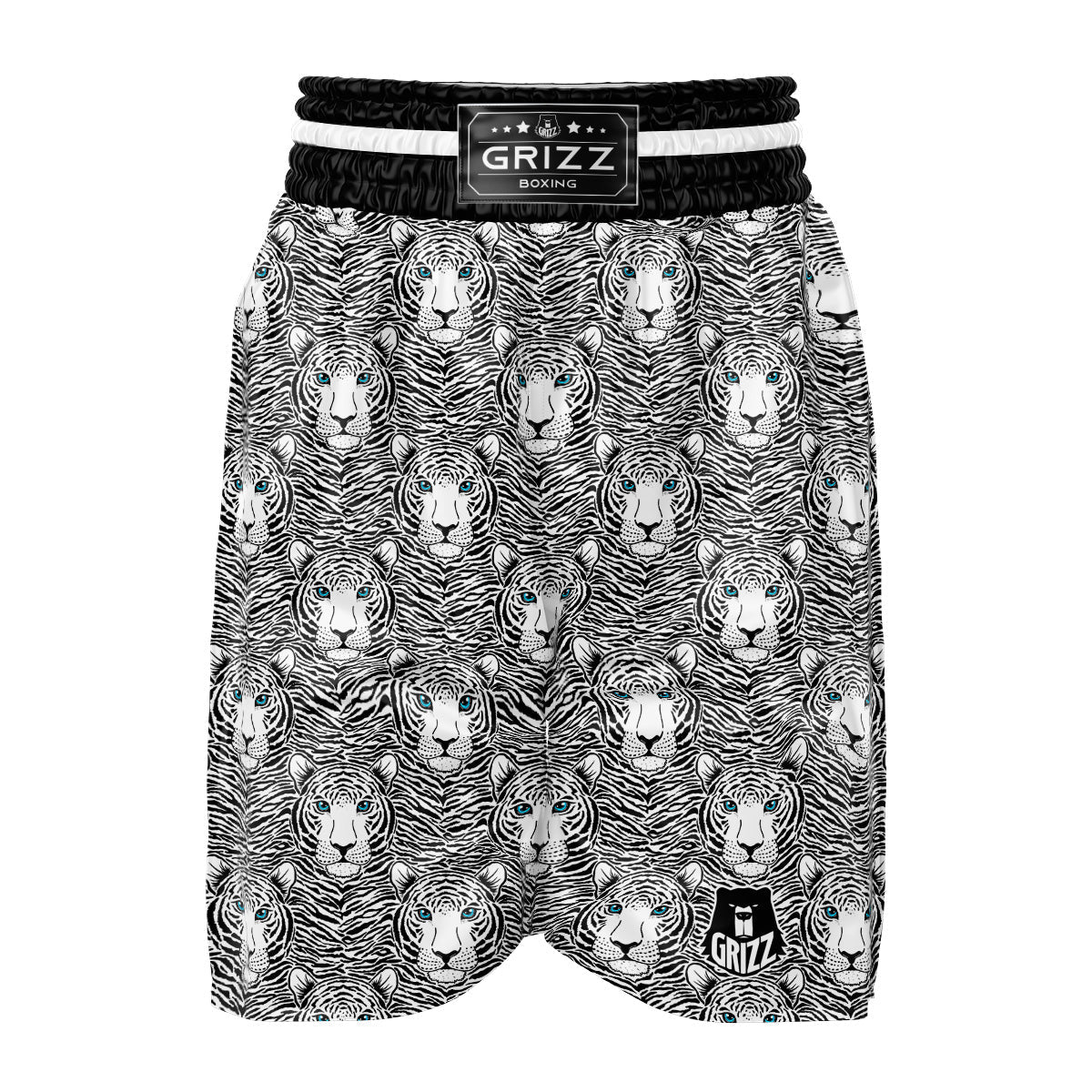 Tiger Head Striped Print Pattern Boxing Shorts-grizzshop