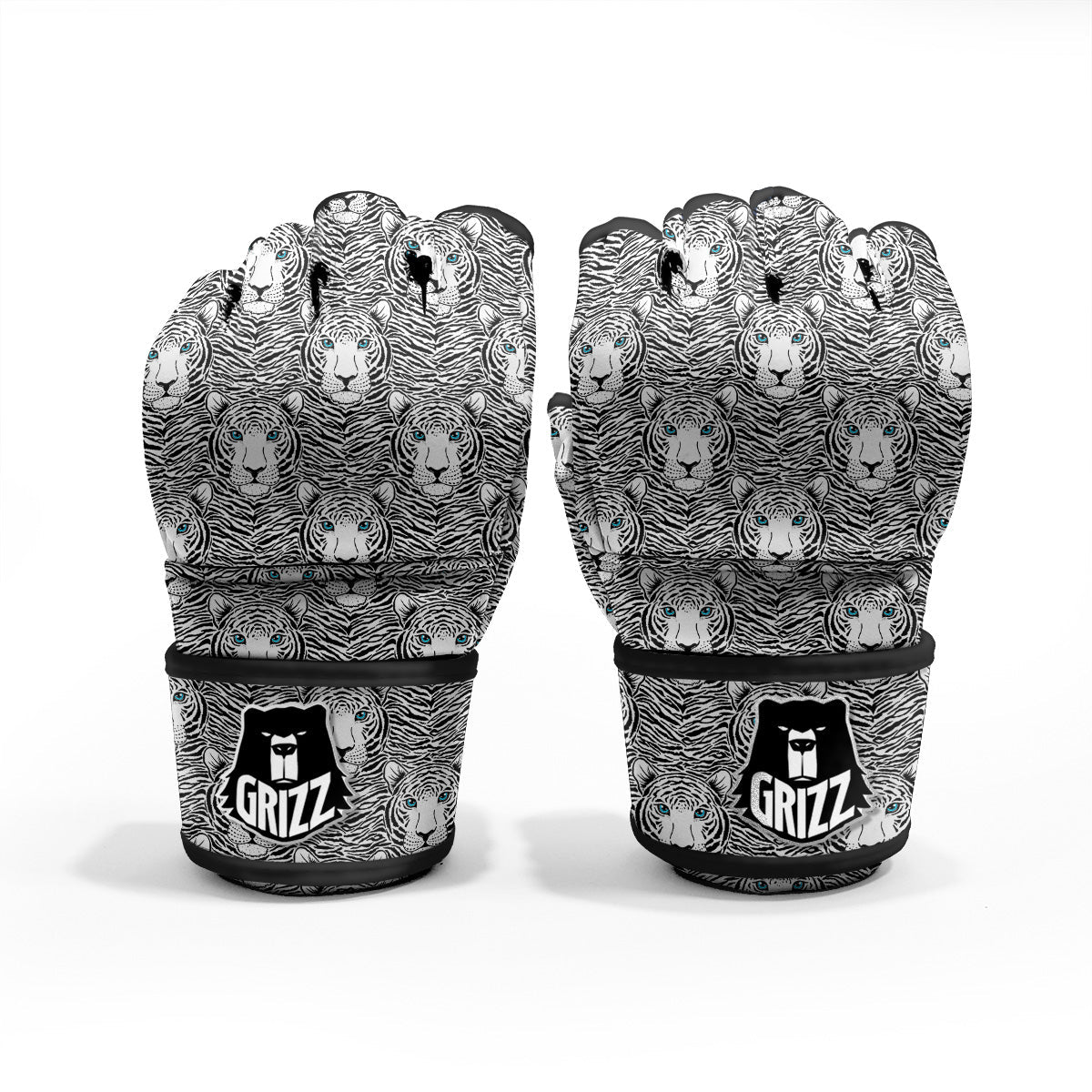 Tiger Head Striped Print Pattern MMA Gloves-grizzshop