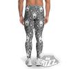 Tiger Head Striped Print Pattern Men's Leggings-grizzshop