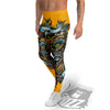 Tiger Head Tattoo Print Men's Leggings-grizzshop