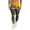 Tiger Head Tattoo Print Men's Leggings-grizzshop