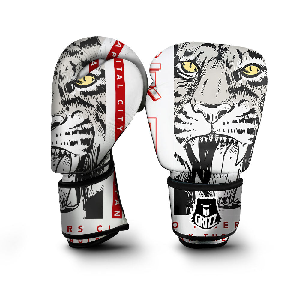 Tiger Japanese Style Print Boxing Gloves-grizzshop