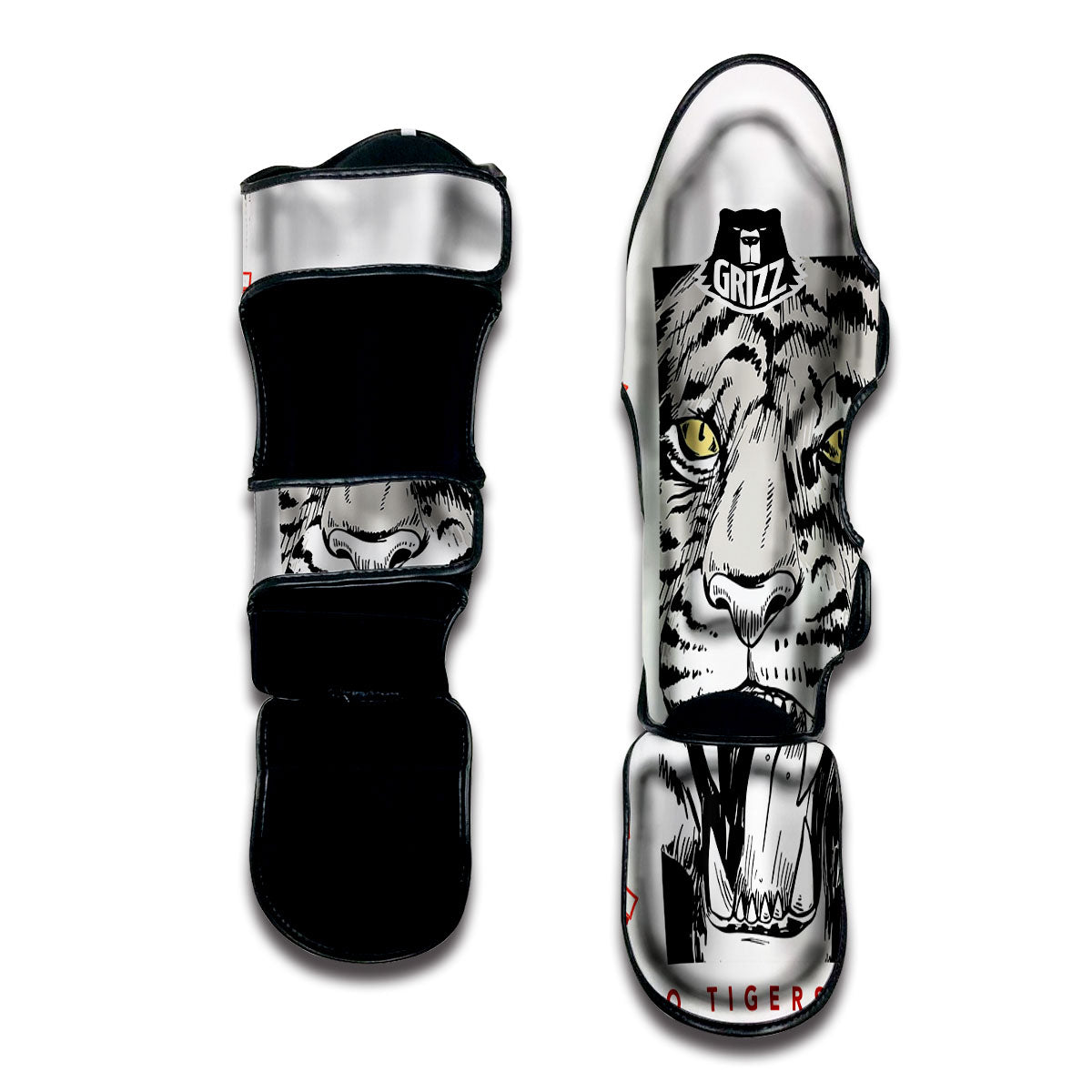 Tiger Japanese Style Print Muay Thai Shin Guards-grizzshop