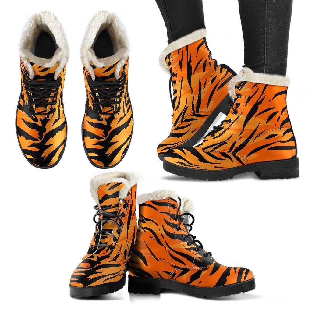 Tiger Pattern Print Comfy Winter Boots-grizzshop