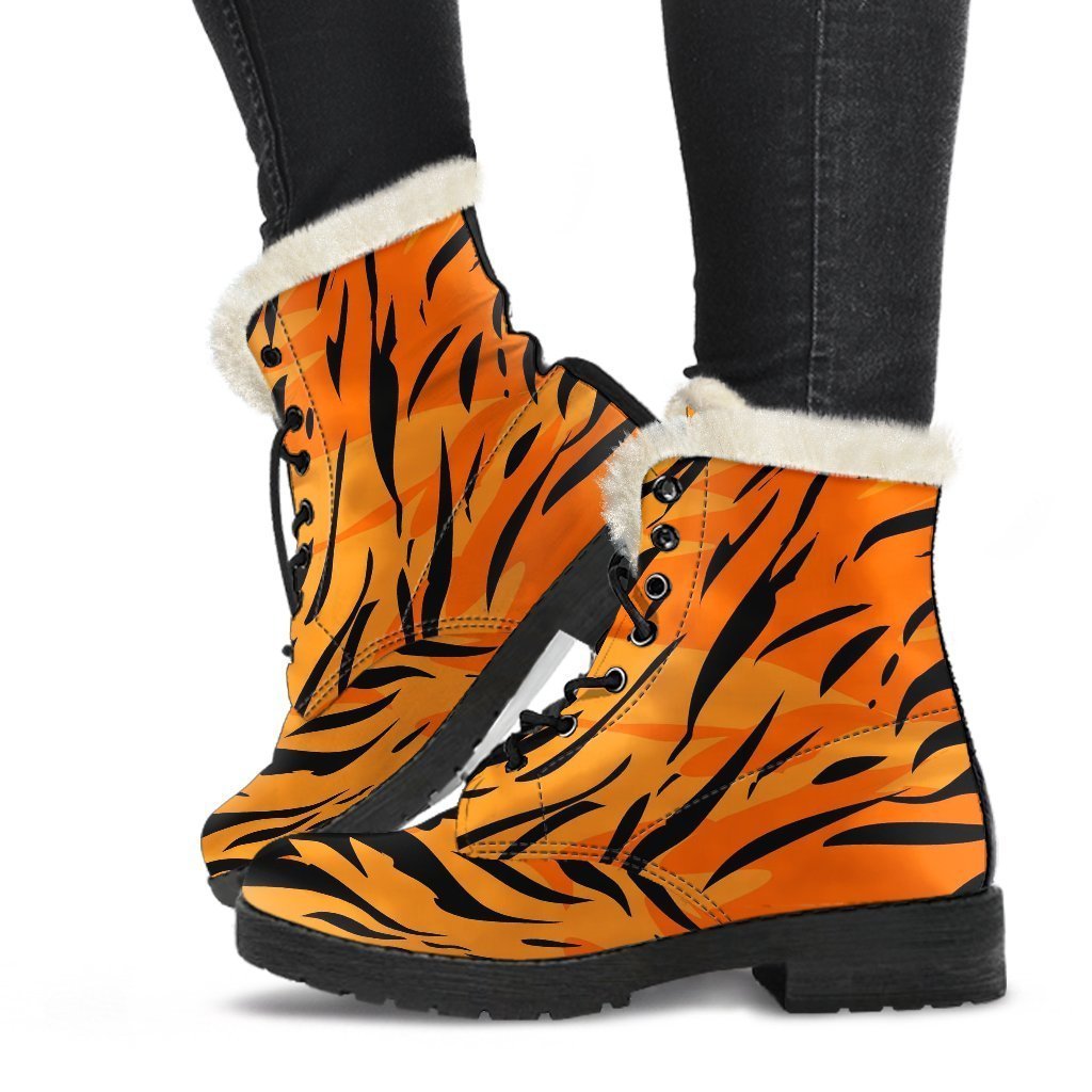 Tiger Pattern Print Comfy Winter Boots-grizzshop