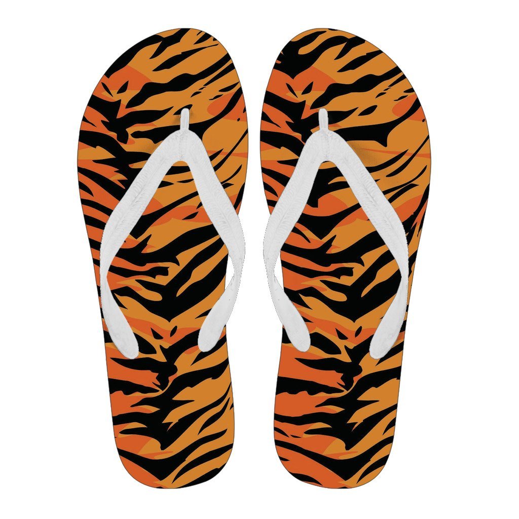 Tiger Pattern Print Men & Women Flip Flops-grizzshop