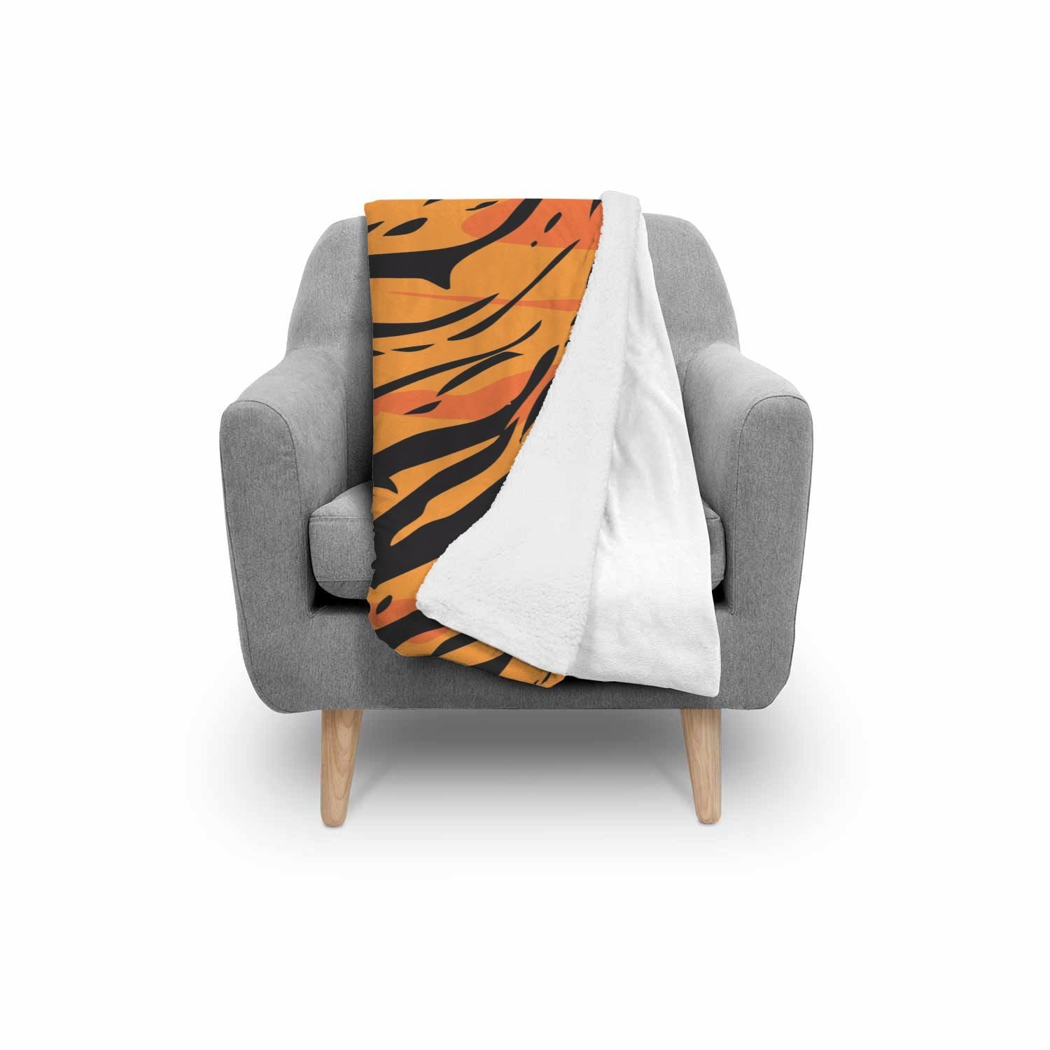 Tiger Pattern Print Throw Blanket-grizzshop