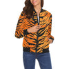 Tiger Pattern Print Women Casual Bomber Jacket-grizzshop