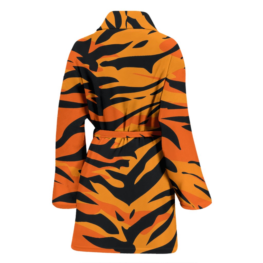 Tiger Pattern Print Women Long Robe-grizzshop