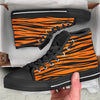 Tiger Stripe Black And Orange Print High Top Shoes-grizzshop