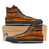 Tiger Stripe Black And Orange Print High Top Shoes-grizzshop