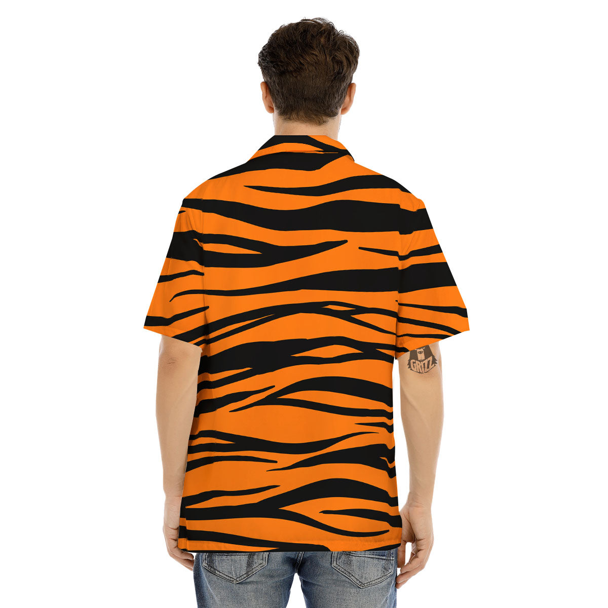 Tiger Stripe Black Orange Hawaiian Shirt