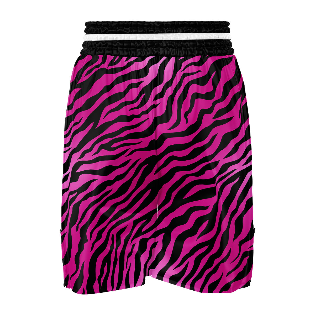 Tiger Stripe Black And Pink Print Boxing Shorts-grizzshop