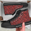 Tiger Stripe Camo Red And Black Print Black High Top Shoes-grizzshop