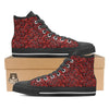 Tiger Stripe Camo Red And Black Print Black High Top Shoes-grizzshop