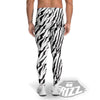 Tiger White And Black Print Pattern Men's Leggings-grizzshop