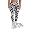 Tiger White And Black Print Pattern Men's Leggings-grizzshop