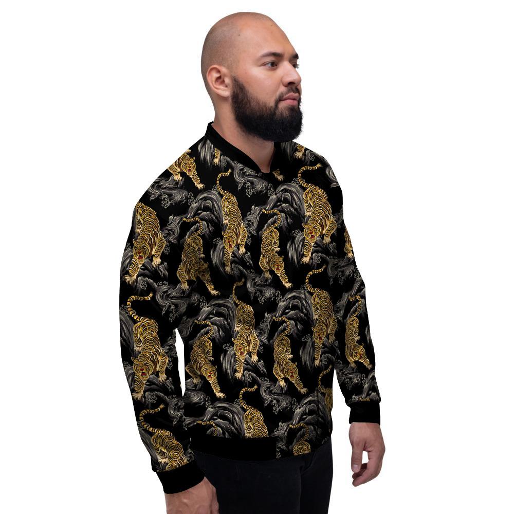 Tiger Japanese Print Pattern Men's Bomber Jacket-grizzshop